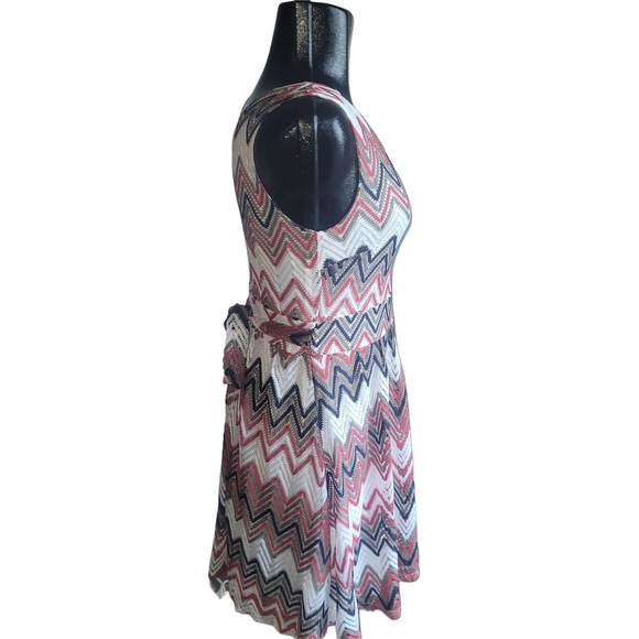 Suzy Shier Chevron Pattern Sleeveless Dress M - Picture 3 of 6
